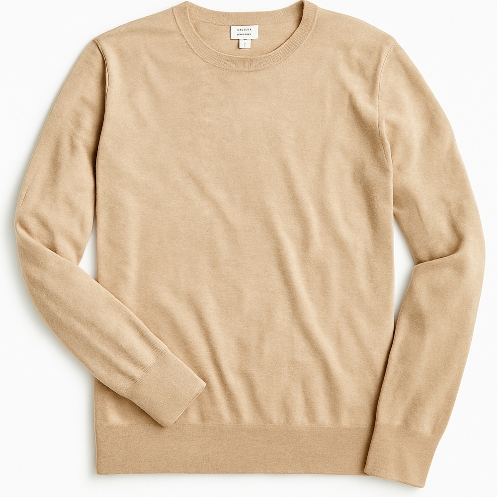 YY - J. Crew Women's Beige Crewneck Sweater With Cashmere